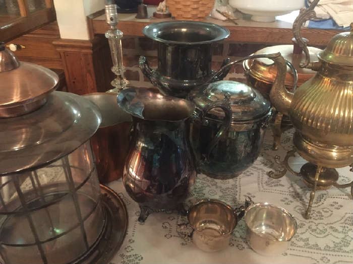 so much early silverplate and brassware