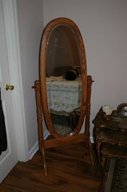 Vintage oak frame tilt mirror