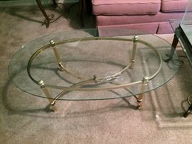 Glass and Brass Coffee Table