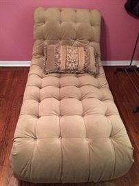 SOLD: Gently used microfiber tufted chaise lounge with pillow