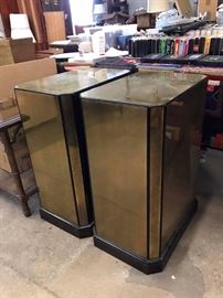Pair of brass dining table bases. We do have the glass.