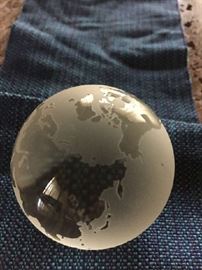 Tiffany & Co Etched and Smooth World Globe Paperweight