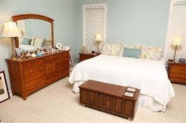 Master bedroom, king bed, cedar chest etc.
