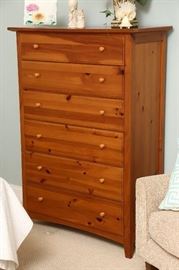 High chest in master bedroom.  Wood is pine.