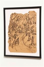 Original drawing, framed.