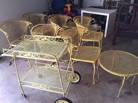 Yellow Wrought Iron patio set