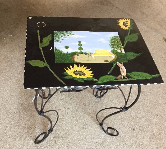 Painted wrought iron table