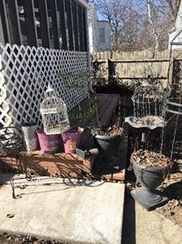 Plant pots and bird cage