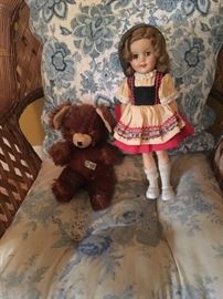 Shirlely Temple doll and Knickerbocker Teddy