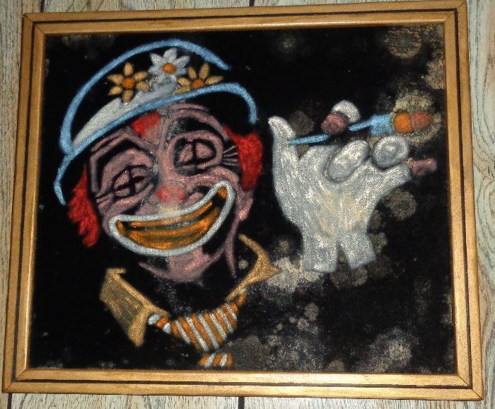 Vintage Velvet clown painting
