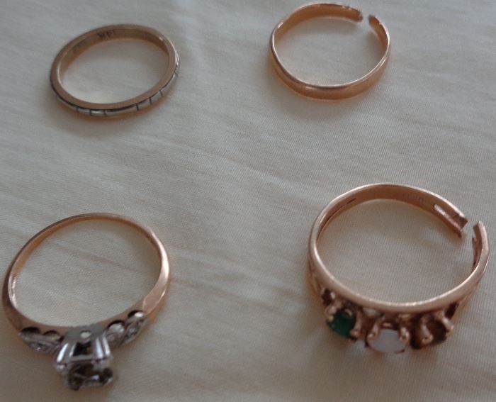 Vintage 14k yellow gold rings. Ready for re-sizing