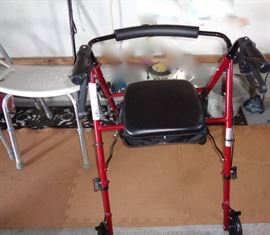 Medical Equipment, Walker with breaks. Shower Seat, Walker