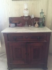 Antique Marble top dry sink  31 w x 18 d x 30.5 t 