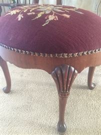 Antique Embroidered foot stool 