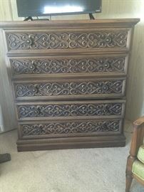 Chest of drawers with matching dresser 45 1/2 tall 18 deep 42 wide