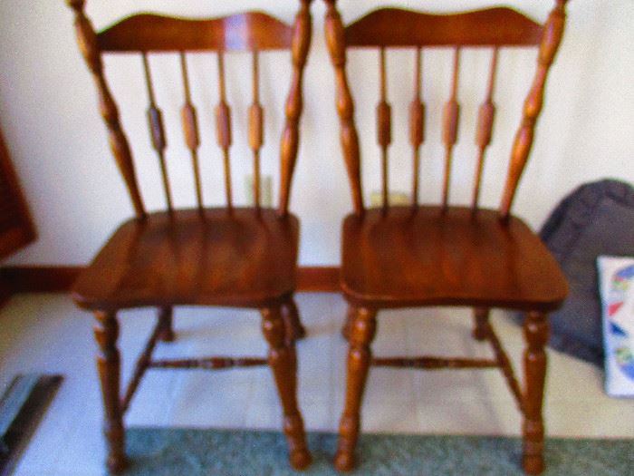 2 of 4 matching early American chairs