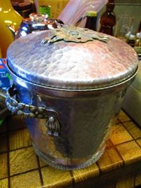 Vintage hammered aluminum ice buckets
