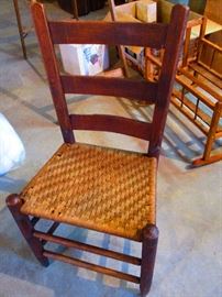 Vintage woven bottom ladder back chairs