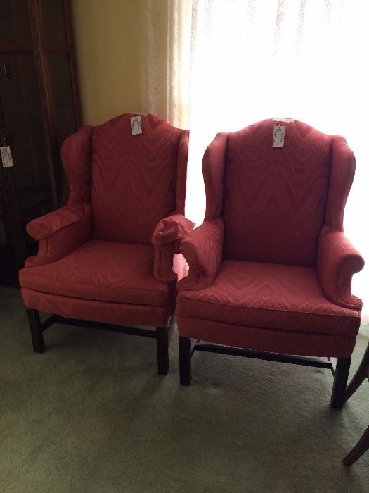 #36 (2) Rose wingback chairs $75 each