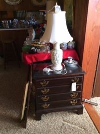 #22 4 drawer end table $75 24x24x15