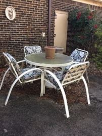 #106 Glass top table w/4 chairs $75