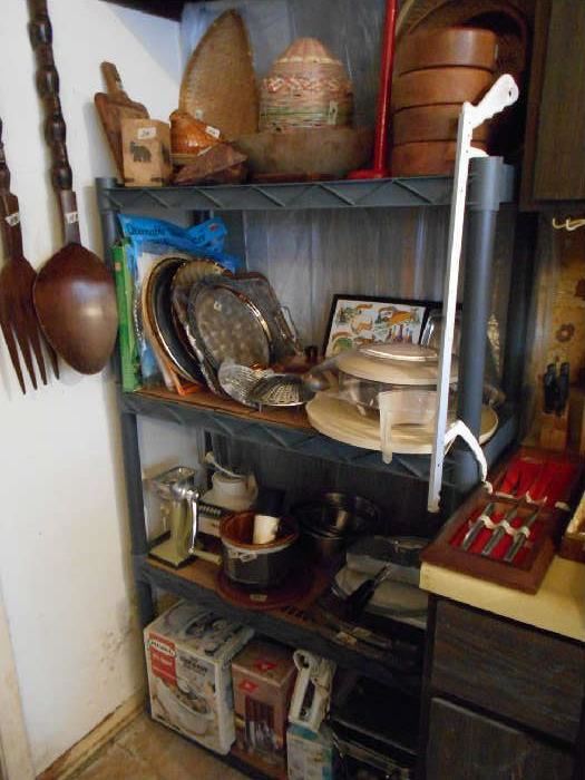 crockpot, iron, hand blender, wooden items, etc.