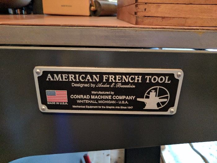 American French Tool, Conrad Machine Company Etching Press