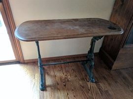 Antique Pub Table with cast iron legs