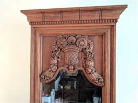 Display cabinet with deep carving