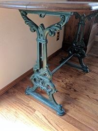 Antique Pub Table with cast iron legs