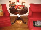 Drum Table with Ball and Claw Foot in Solid Mahogany.