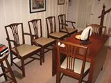 Biggs Chippendale Chairs, Set of 6, 2 armed and 4 side.  Solid Walnut.
