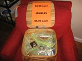 A Basket full of bagged Costume Jewlrey about 200 pieces