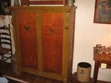 A Wonderful Pine with country painting on the Raised Panel Doors. Nice Early piece!