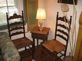 Two Latter back Chirs with nice early primitive table