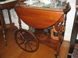 An Antique Mahogany Tea Cart!