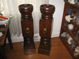 Original Wash Bowl and Towel Pedestals from the Old Tantilla Bowling Alley so popular back in the mid 1940's and 50's! A Pair of these Wonderful Pedestals!!
