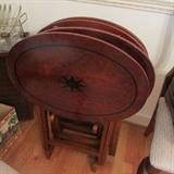 A set of formal inlaid trays