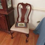 A set of 8 Queen Anne Solid Cherry Dining Room Chairs