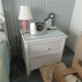 A White Wicker Bedside Chest