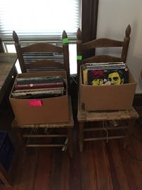 Albums, ladderback chairs