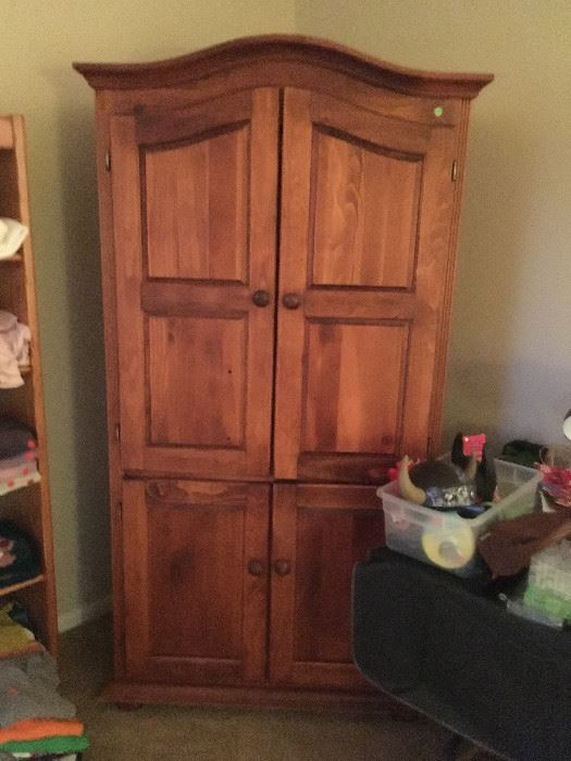 This is a real nice entertainment cabinet.  It is in excellent condition.