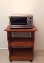 Cuisinart Stainless Toaster Oven on Rolling Kitchen Cart 