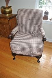 Pair of Oversized Queen Anne Style Arm Chairs