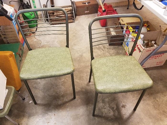 vintage folding metal chairs
