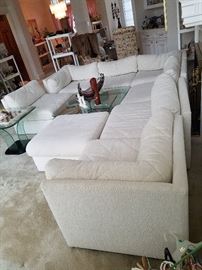 white sofa with ottoman