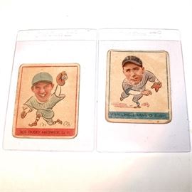1938 HOF Joe Ducky & Van Lingle Mungo Cards: Two 1938 HOF trading card feature Joe Ducky and Van Lingle Mungo.