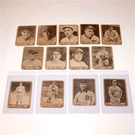 1940 Play Ball Baseball Cards includes HOF Players: A group of thirteen 1940 Play Ball baseball cards includes HOF players such as “Jimmie” Fox, “Sunny Jim” Bottomley, Hugh “EE-YAH” Jennings, “Pop” Haines, and more.