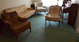 Antique Chairs and Sofa (3 chairs 1 sofa)