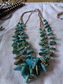 strands of pieces of turquoise